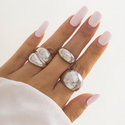 Niche Ring Set Metal Texture Ring Fashion Open Ring