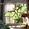 Green Insect Window Hanging Stained Glass Style Hanging, Acrylic Moth Suncatcher, Decorative Pendant with Transparent Art Metal Chain, Ornament