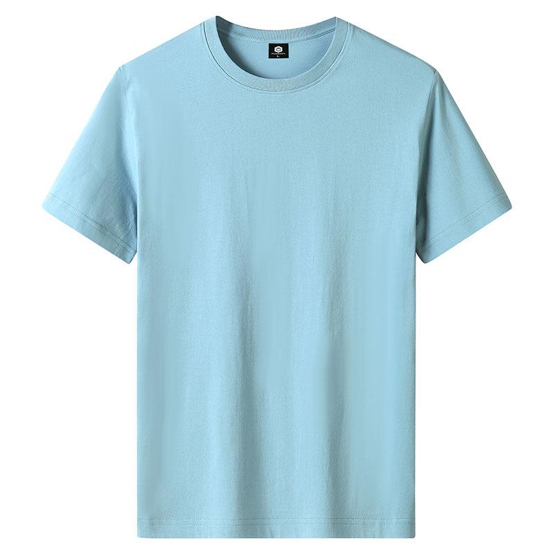 Men's Cotton Short Sleeve Loose Fit Solid Color T-Shirt, Plus Size, Youth Trendy Half Sleeve.