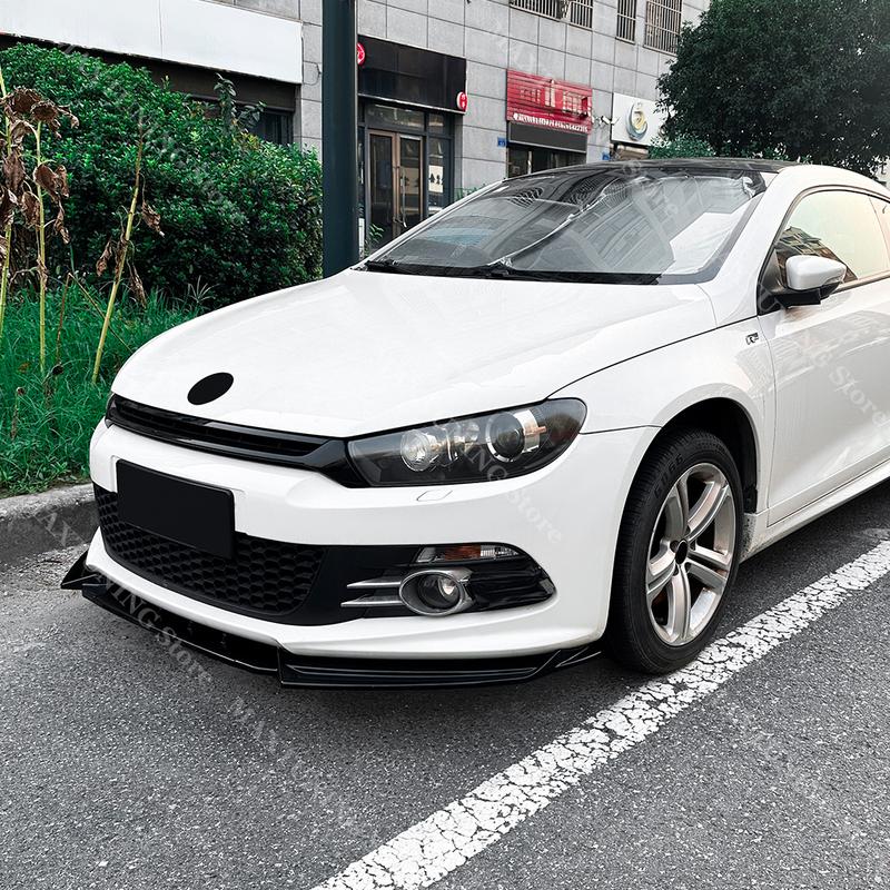 Spoiler Sottoparaurti Anteriore Per Volkswagen Scirocco MK3 R-line GTS 2008-2014 Splitter Diffusore Nero Lucido Kit Carrozzeria Extra Tuning Auto