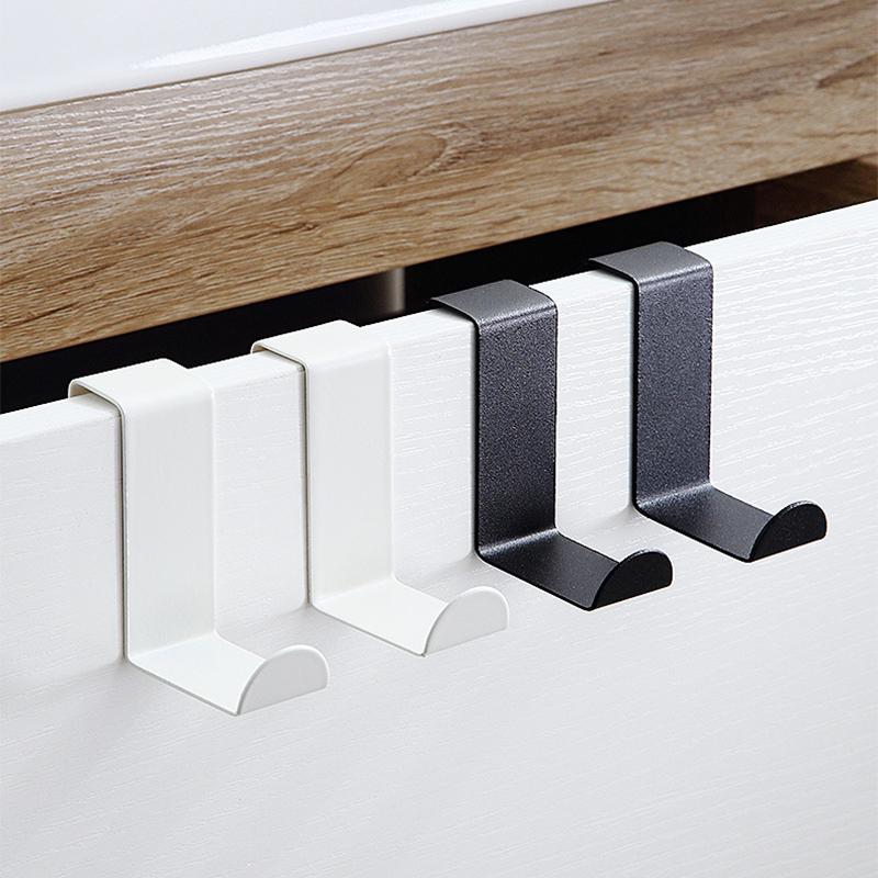

2pcs S-shape Cabinet Door Hook Stainless Steel Hanger Key Storage Hook Punch-free Home Kitchen Bathroom Door Rear Organizer Gift 2PCS
