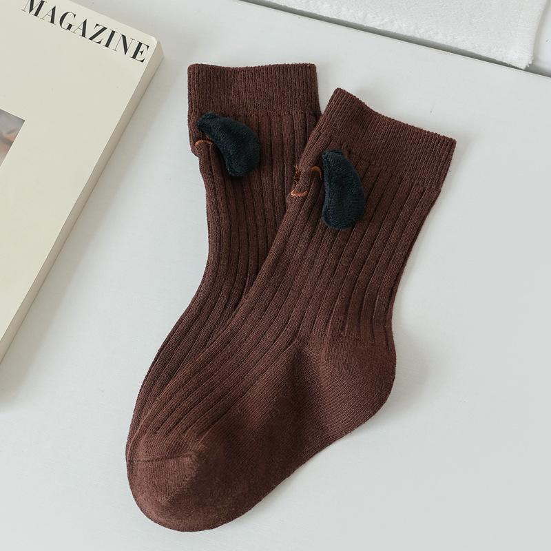 Kids' Cute Puppy Ears Mid-Tube Socks for Spring & Autumn – Korean Style for Boys & Girls