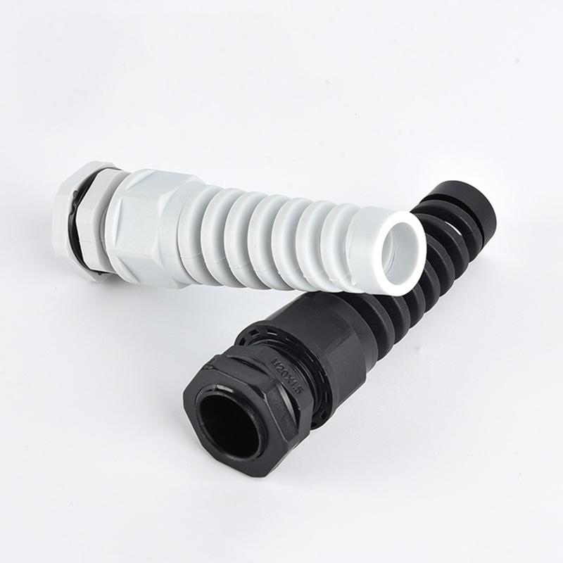 5Pcs Waterproof Cable Gland Pg7 Plastic Anti-Bending Joint M12 Nylon Pa66 Torsion-Proof Glands Pg7/9/11/13.5/16/19/21 Connector