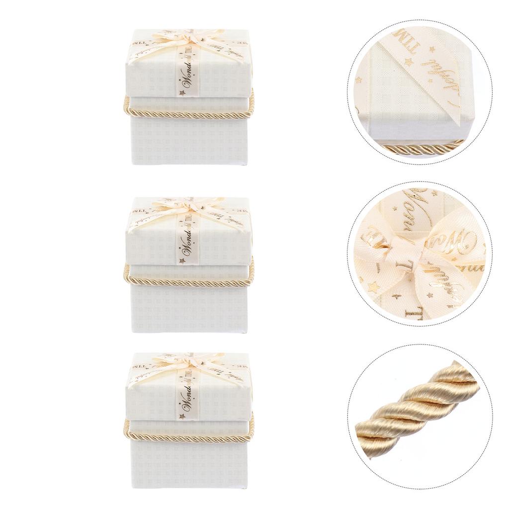 3 Stück Weihnachts-Süßigkeitenbehälter Klassisches Muster Geschenkverpackungsbox für Partygeschenke Feiertagsgeschenke Aufbewahrung Festival-Verpackungsbox