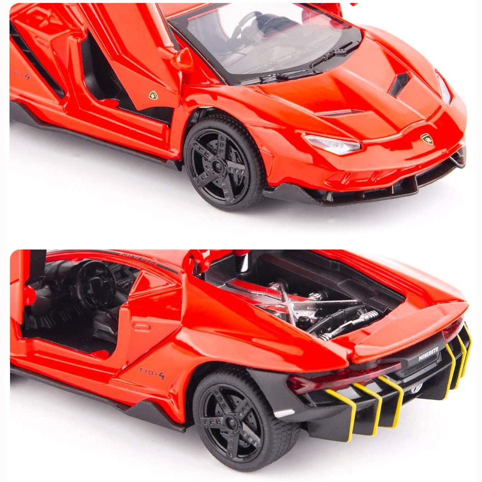 1:Juguete de modelo de coche de aleación fundido a presión Lambo LP770 a escala 32, vehículo extraíble con sonido y luz para niños y adultos, colección de regalos