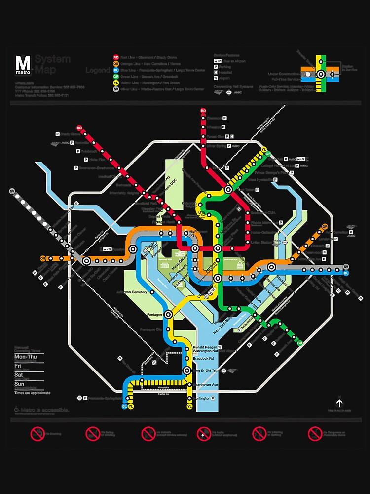 Metro Washington DC Metro Map Silver Line Classic T-Shirt