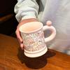 Romantic Pink Ceramic Mug Cute Little Rabbit Birthday Gift Cup Household Coffee Cup Water Cup Color Box