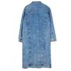 Giacca Lunga in Denim da Donna Slim Fit Lavata Stile Vintage Streetwear Cappotto Oversize