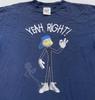 Vintage 90s YEAH, RIGHT! T-Shirt LARGE Soft Okay Okie Doke Funny Joke Sarcastic