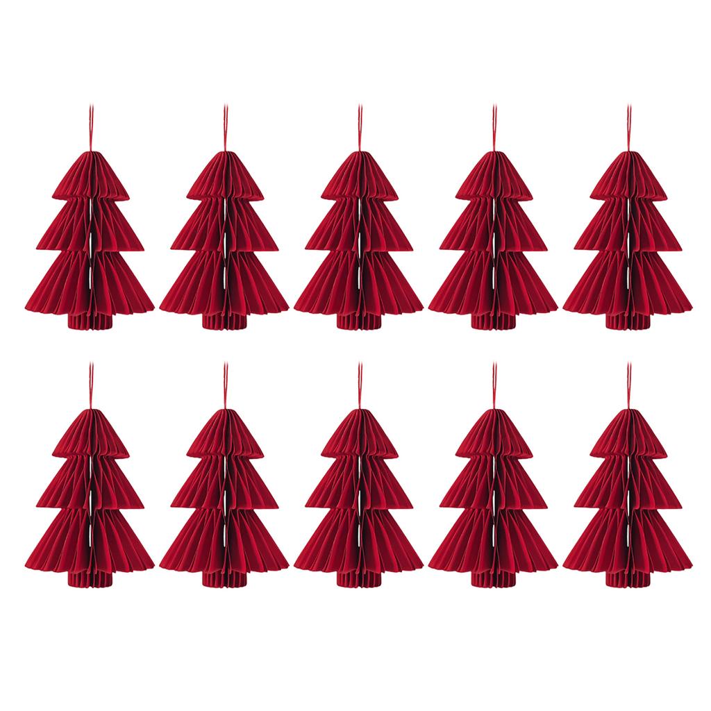Pack of 10 Christmas Tree Hangings Colorful Honeycomb Pendant Ornament Paper Hanging Decoration Festival Party Supplies