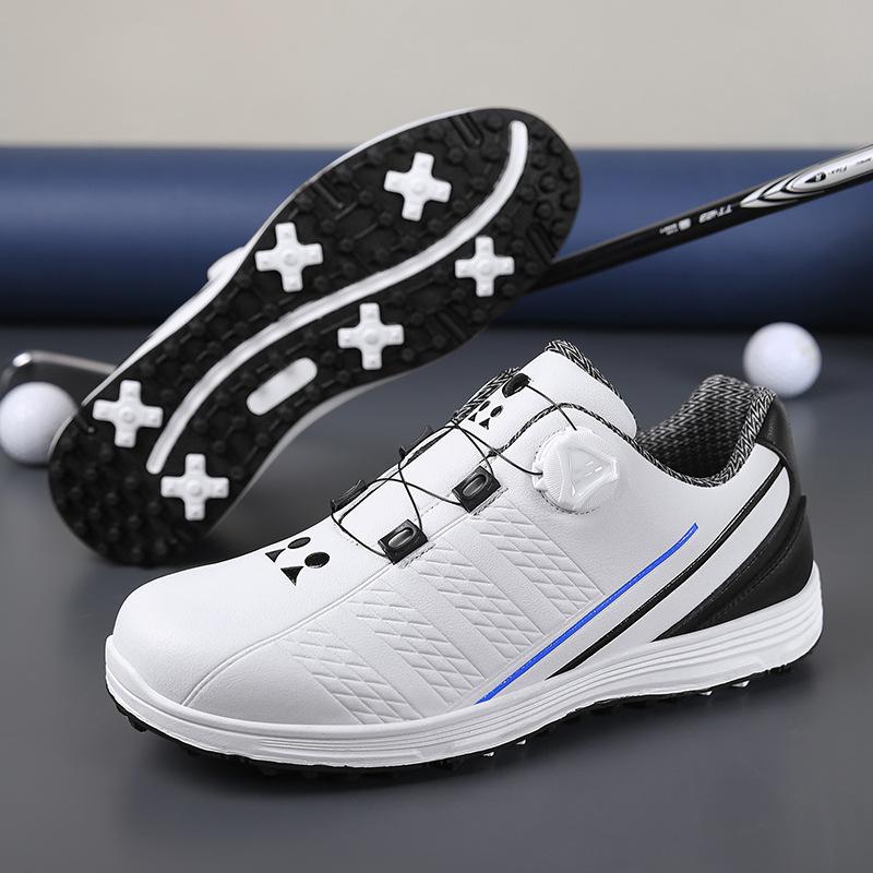 Foreign trade golf shoes men's and women's waterproof rotating button couple golf shoes casual sports shoes