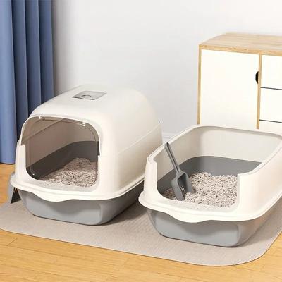 Fully Enclosed Large Capacity Cat Litter Box - Anti-Splash Spillproof Deodorant Pet Toilet Removable Cat Bedpan Sandbox