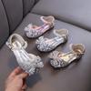 Sandali estivi per ragazze Moda paillettes Fiocco con strass Scarpe da principessa per ragazze Scarpe da bambina Sandali con tacco piatto Taglia 21-35