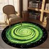 Green Spiral Galaxy Nebula Round Rug Flannel Cosmic Energy Floor Mat Meditation Yoga Space  Friendly Carpet for Living Room Zen