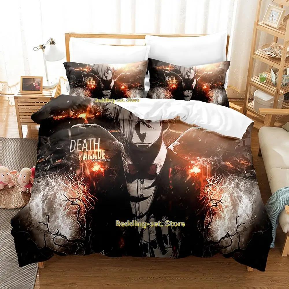 Comfortable SkinFriendly Single Twin Full Queen King Death Parade Size Bed Adult Kid Bedroom Duvetcover Sets Anime parure de lit Quilt