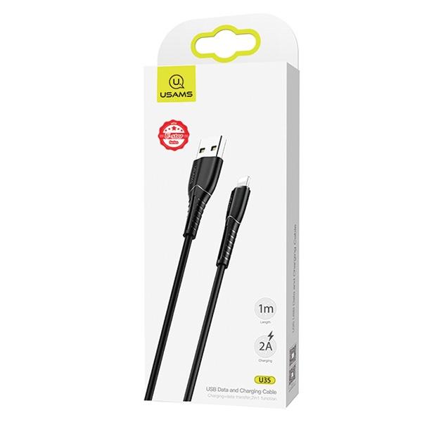 Usams Kabel U35 Lightning 2A Fast Charge1M Czarny/Black Sj364Usb01 (Us-Sj364)