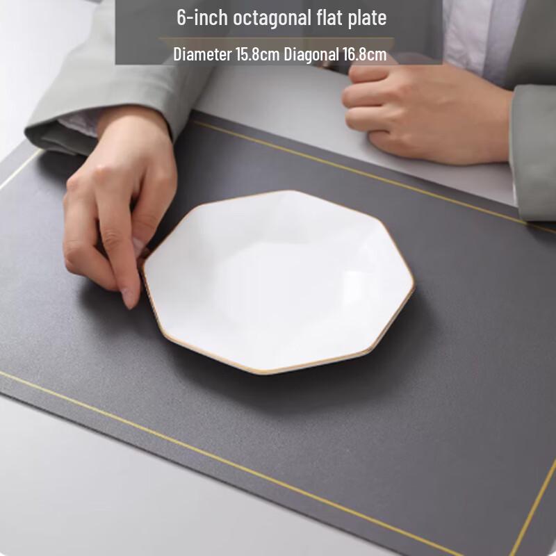 Luxury Gold Rim Ceramic Dinner Plates