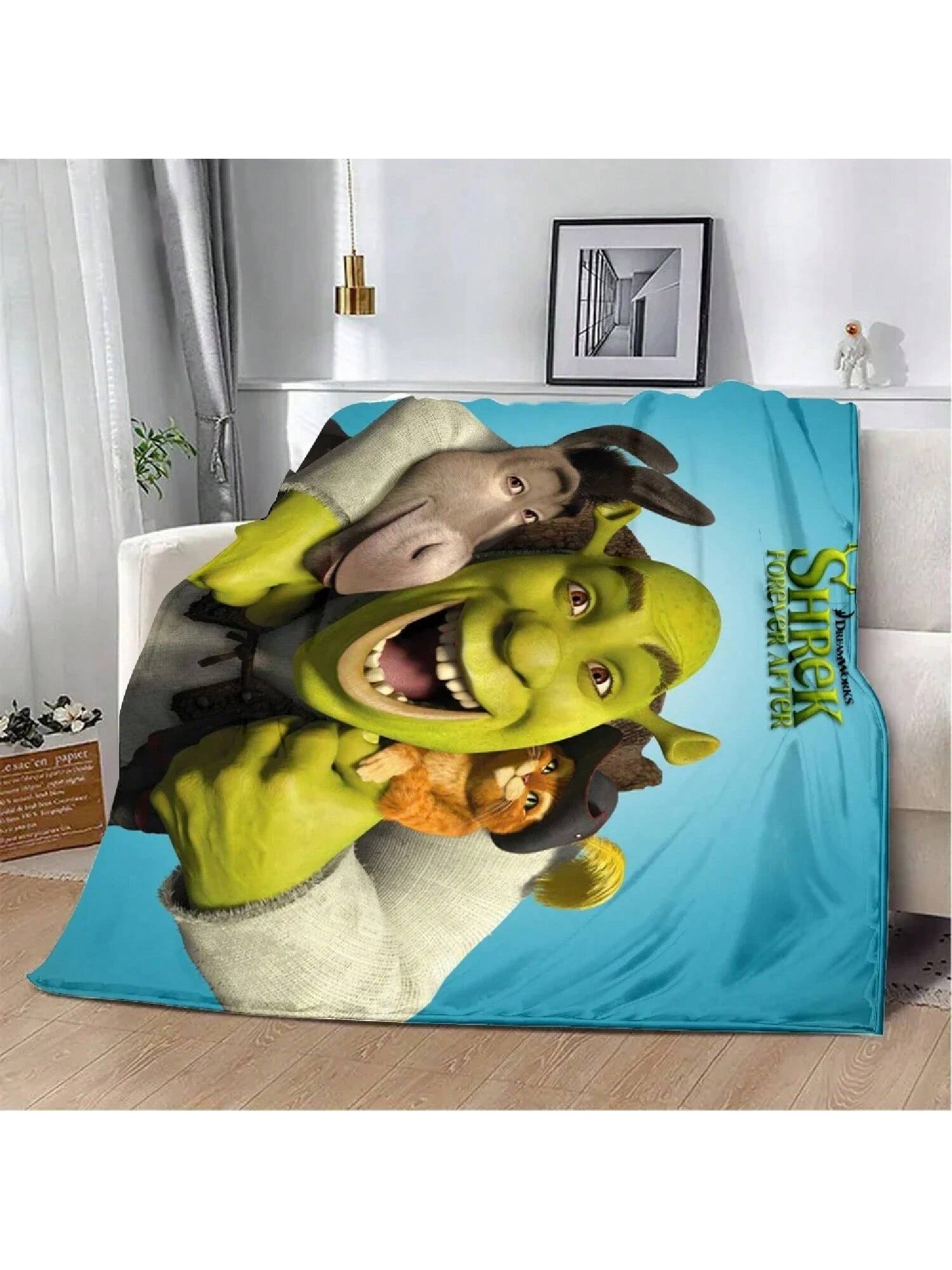 

Забавный S-Шрек Мультфильмы Принт Одеяло, Одеяла для пикника, Теплое, Удобное, Дорожное Домашнее 75X95CM серый