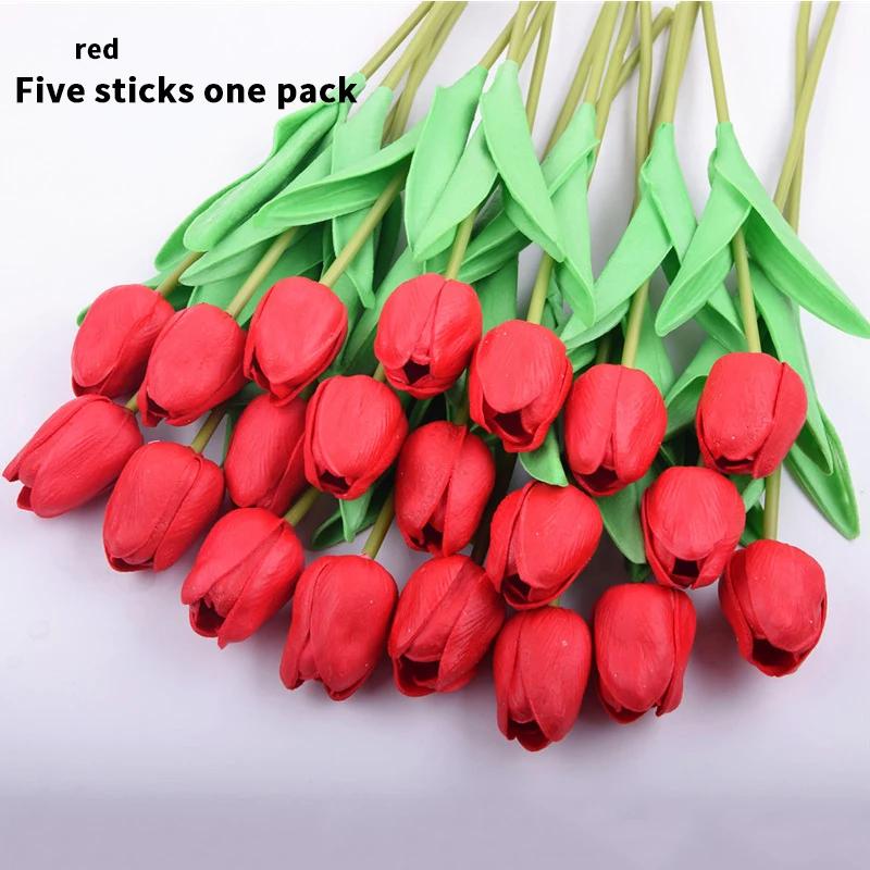 PU-Tulpe Künstliche Blume, Simulationsstrauß, Real Touch, Mini, Weihnachten, Familie, Garten, Hochzeitsdekoration