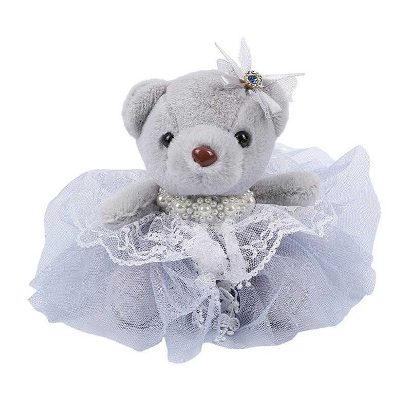 Cute Mini Plush Bear Keychain Fashionable Cartoon Doll Pendant Bag Charm For Women