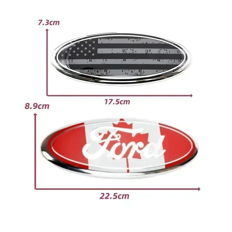 7/9 Inch ABS Car Body Front Rear Logo Emblem Stickers For Ford Edge Mondeo Kuga Ecosport Fiesta Focus Escape Ranger Fusion CVW1