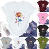 Dam Rundhalsad Casual Tryckt Kortärmad T-shirt Topp