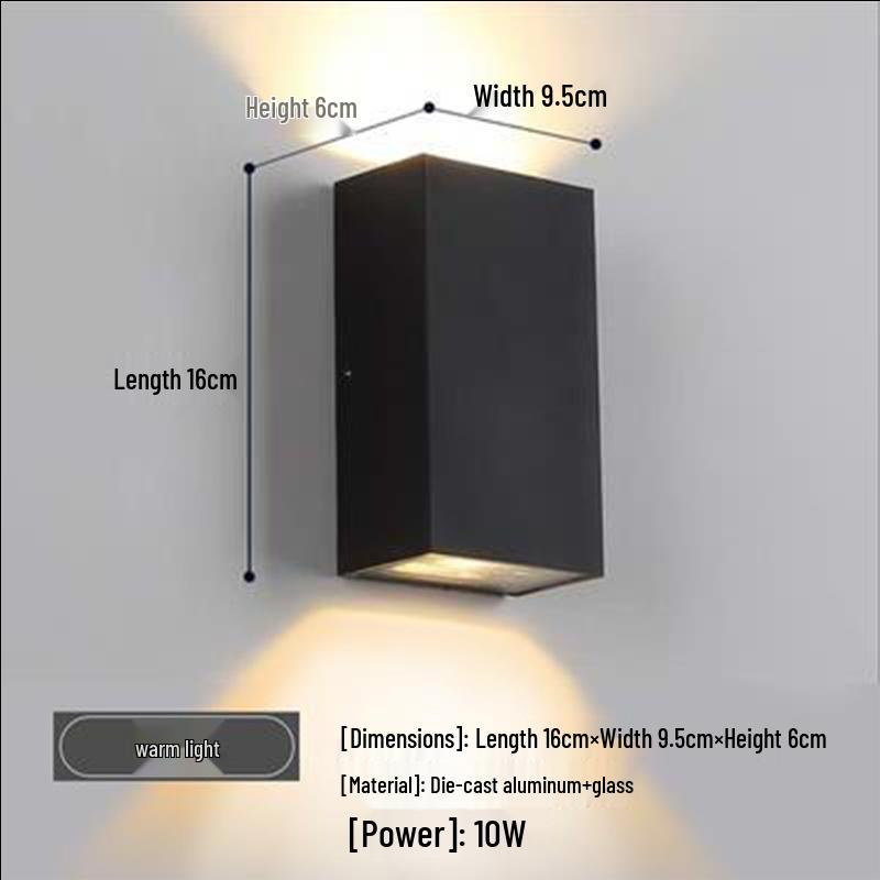Waterproof Double Head Outdoor Wall Light for Balcony, Terrace, Garden, Doorway, and Aisle - Modern Minimalist Design