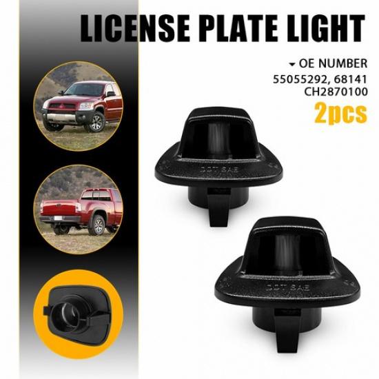 2pcs AUXITO Black License Plate Light Housing for Dakota 1997-2010 Dodge Pickup