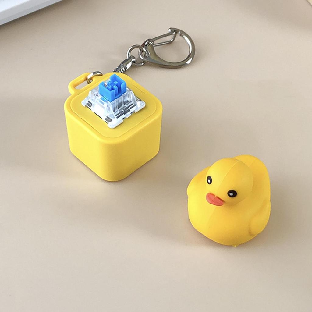 Keyboard Fidget Keychain Pendant Decorative Purse Pendant Duck Shape Backpack Charm With Light And Sound Stress Relief Toy