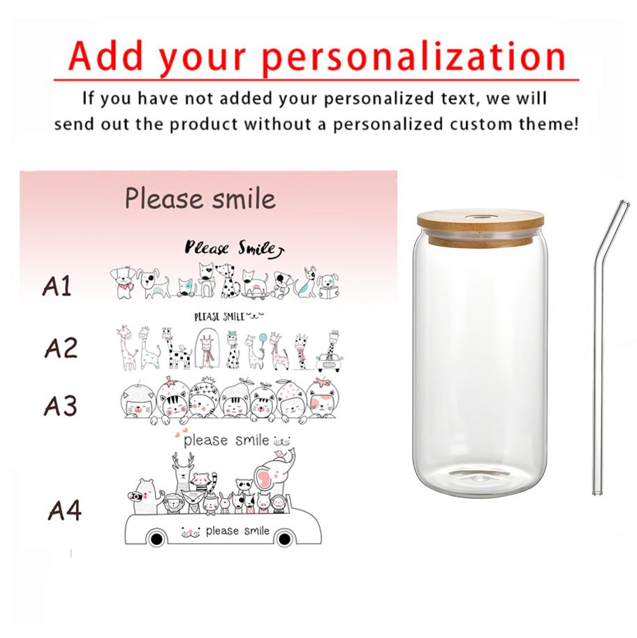 Simple and stylish transparent glass cup, with cute patterned milk tea cup and coffee cup options, Valentine s Day gift A4 чистый