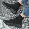 High-top Socks Shoes Knitted Running Sports Shoes Casual Sneakers Women Walking Shoes Men Elastic Platform Footwear