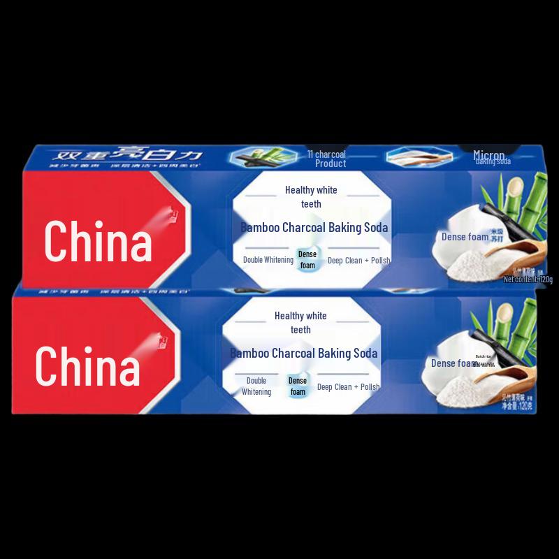Zhonghua Jian Chi Bai Bamboo Charcoal Baking Soda Fresh Mint Toothpaste (2x170g)