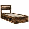 Bed Frame Smoked Oak 75 x 190 cm Solid Pine Wood