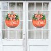Harvest Festival Decor Front Door Garland, Autumn Decor Wooden House Number Pendant with Pumpkin Bow, Decorative Wreaths