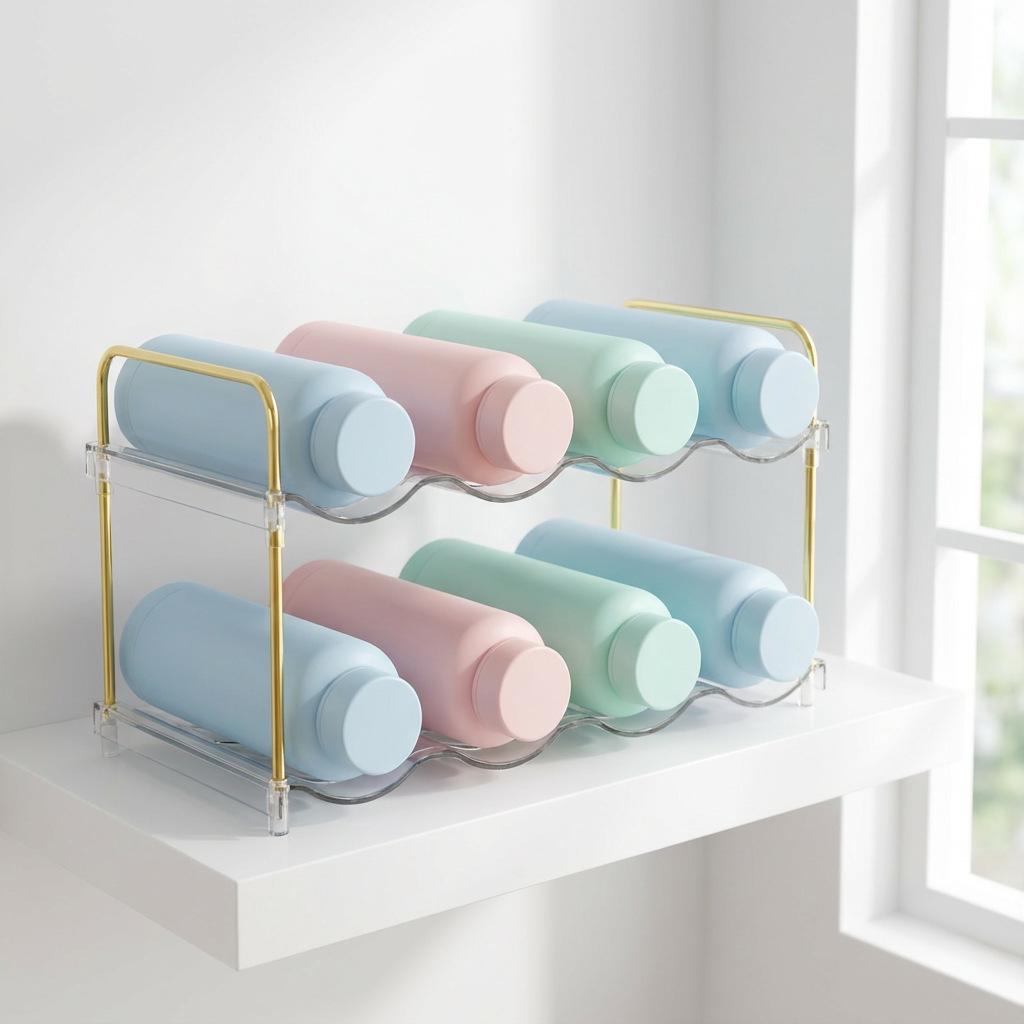 Stackable Kitchen & Refrigerator Water Bottle and Wine Storage Rack