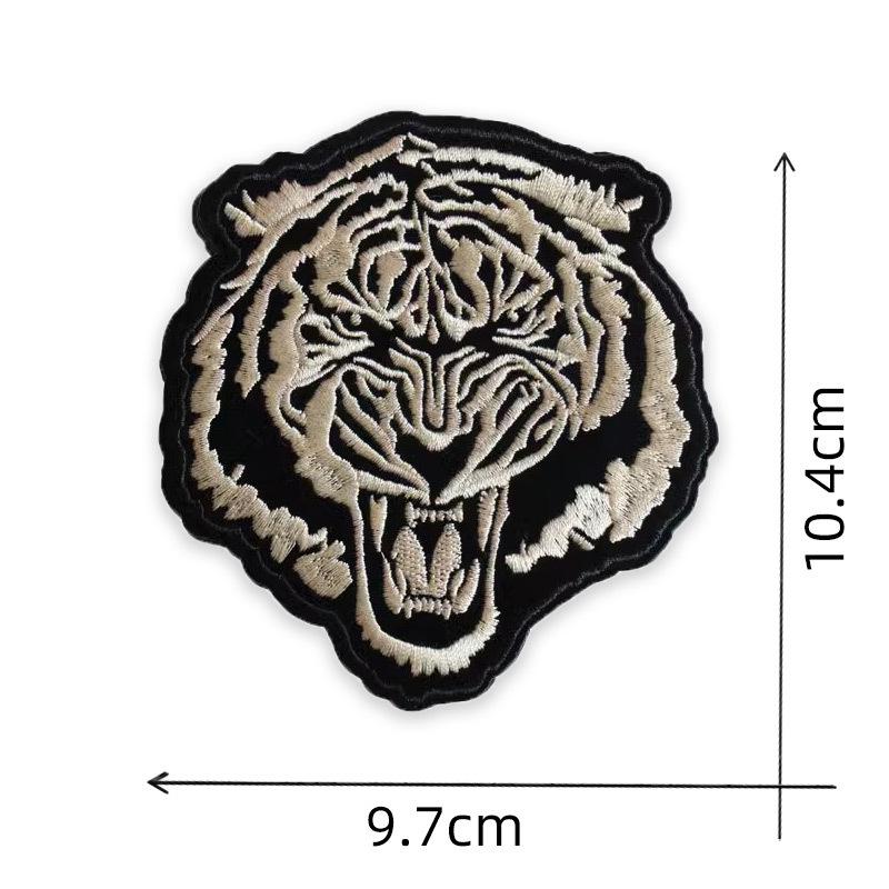 Tiger Head Embroidery Patch - Fashionable Large Applique for Coat Back Repair