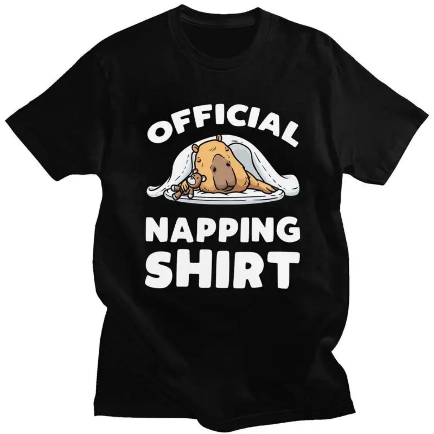 

Custom Mens Capybara Sleeping Napping Giant Cavy T Shirt Short-Sleeve Cotton T-shirt Leisure Tee Loose Fit Clothes XXXXXL різнокольоровий