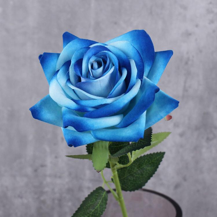 Sametově červená růžová růže Větve Simulační květiny Bar Kavárna Dekorace Umělá květina Falešná růže el Stolní dekorace Rostlina