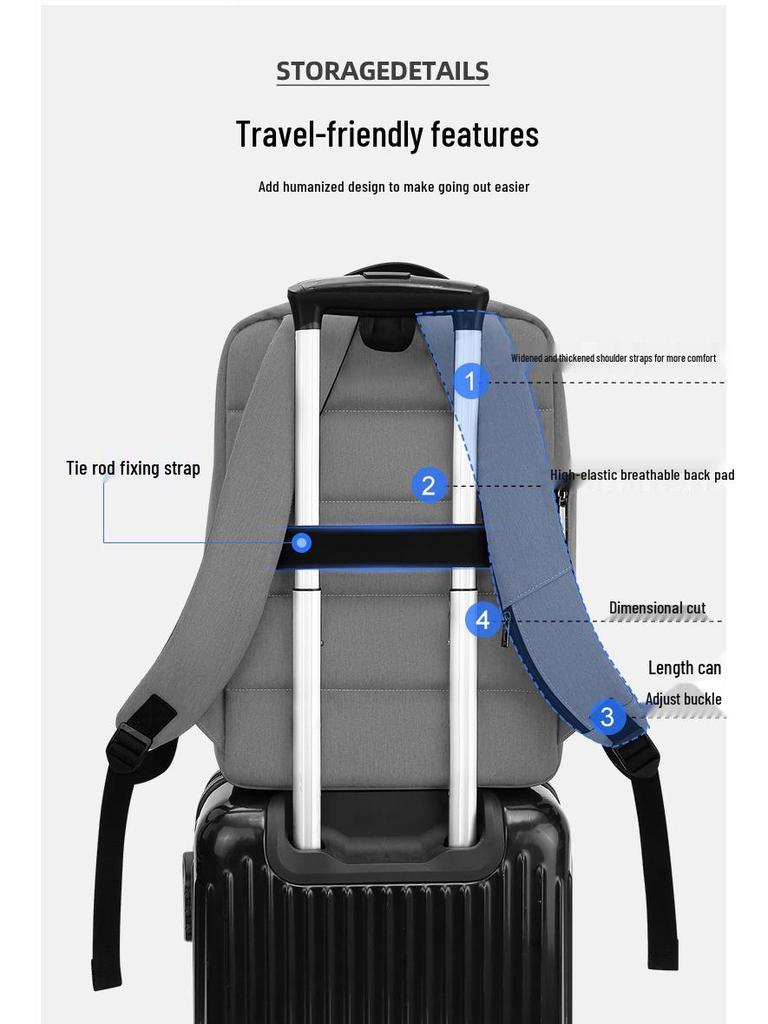 Baron Men's Minimalist Business Backpack: Lightweight, Large Capacity for Travel, Work, and Commute, Fits Laptops.