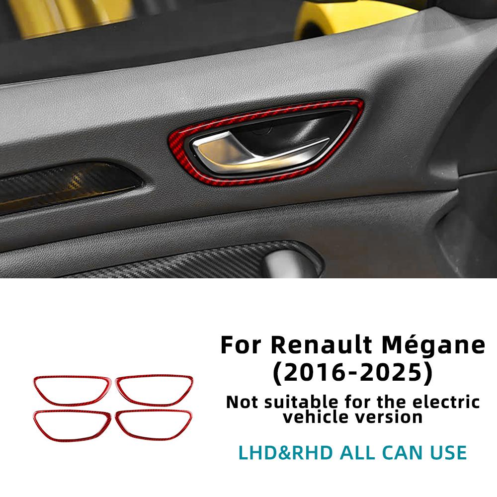 

Для Renault Megane 4 2016 2017 2018 2019 2020 2021 2022 2023 2024 2025 М яка наклейка з вуглецевого волокна Рамка ручки дверей салону автомобіля