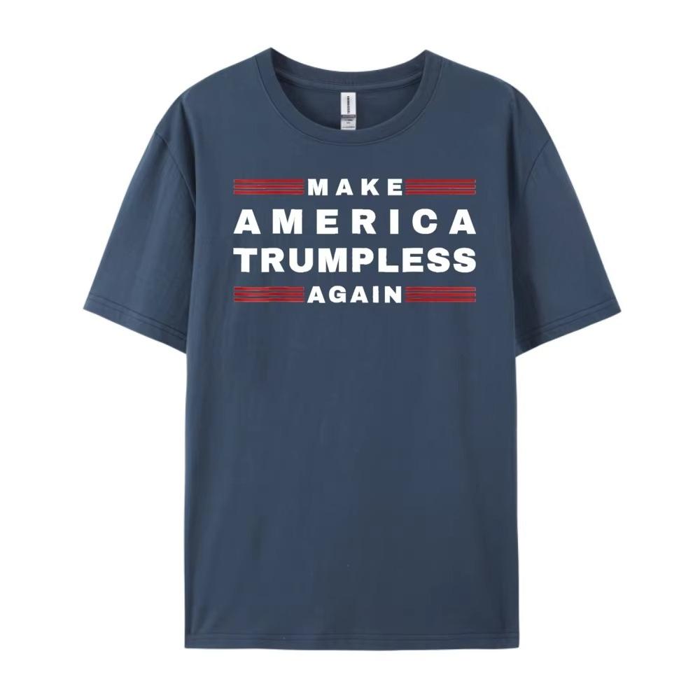 2026 New Funny Make America Trumpless Again Print Tshirt Men and Women Short Sleeved Tops Tshirts Mens Cotton Tee