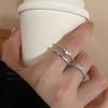 Plain Ring Zircon Metal Ring Set Design Index Finger Ring Simple Cold Wind Ring