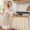 Farmhouse Kitchen Oven Skirt 78x55cm Decorative Ruffled Edge Oven Cover with Bow Tie Top for Rustic Style Kitchen Window Treatment