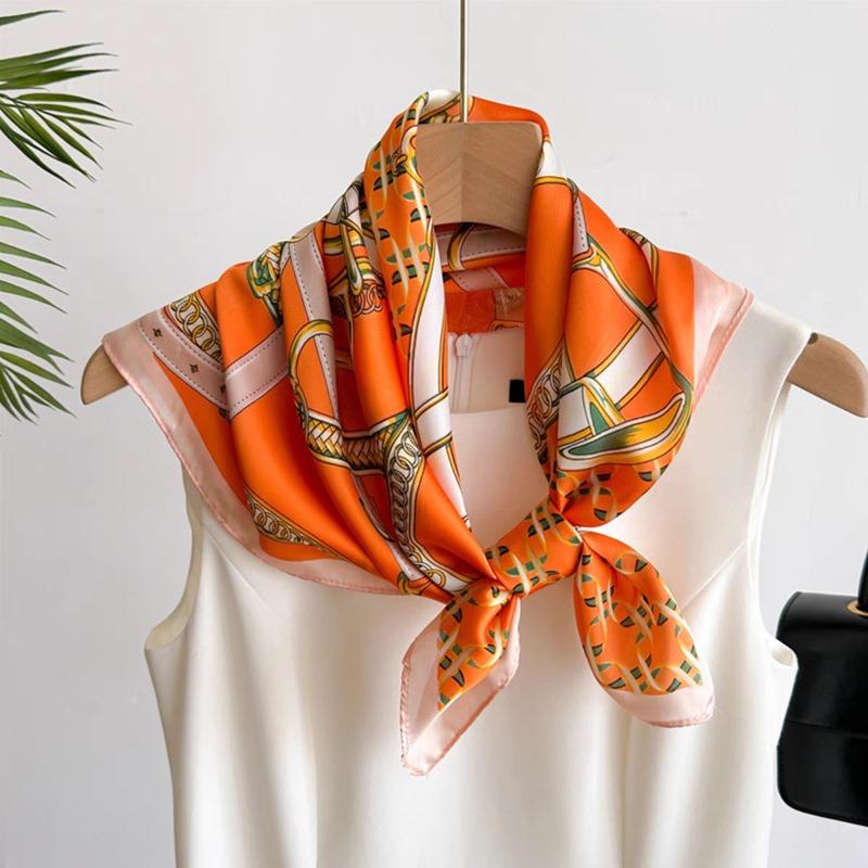70 silk scarf square scarf high sense fashion versatile professional simulation silk small scarf versatile printed women's silk scarf