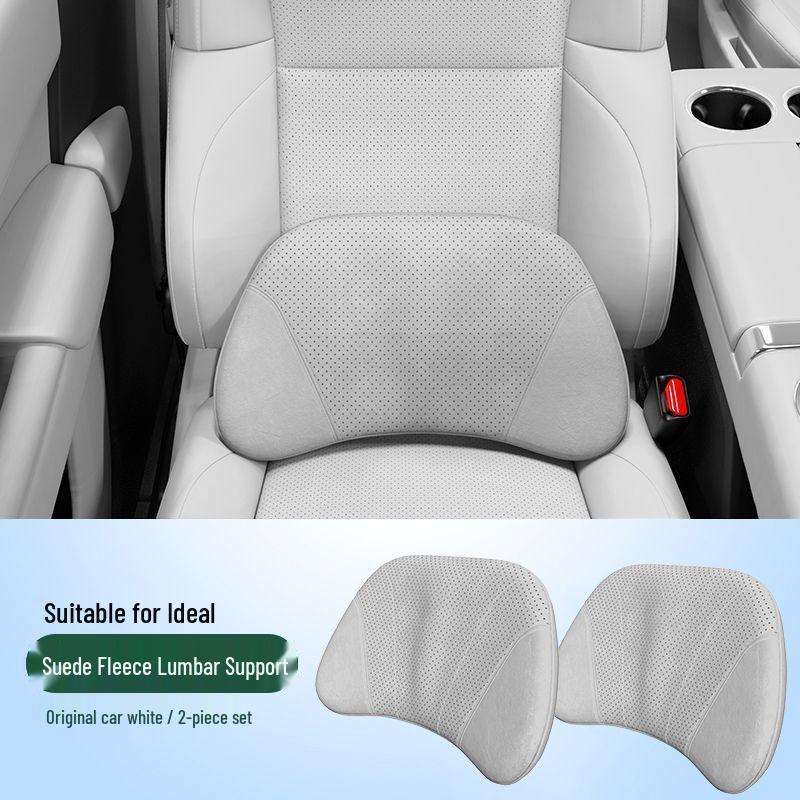 Ideal MEGA Headrest Neck & Lumbar Support Cushion – Suede Pillow for Car Interiors