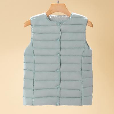 2024 Autumn and Winter Light Down Jacket Vest Round Neck Vest Large Size Jacket