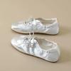 Fashion Silver Summer New Thick Bottom De Xin Ballet Style Casual Sport Shoes Breathable Slip-On Women's Shoes Rubber Sole EVA Insole