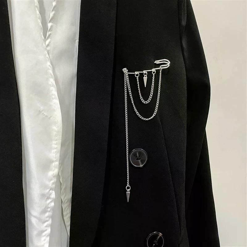 Tassel Pendant Brooch For Men Women Vintage Brooches Punk Stay Gothic Harajuku Streetwear Jewelry