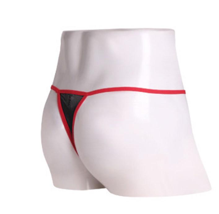 Pánské síťované slipy bez rozkroku: Sexy průsvitná tanga s kapsou na výstupek