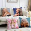 Singer Sabrina Carpenters Cushion Cover Reversible Plush Pillow Cover – For Car, Sofa, Bedroom, Perfect As a Gift.